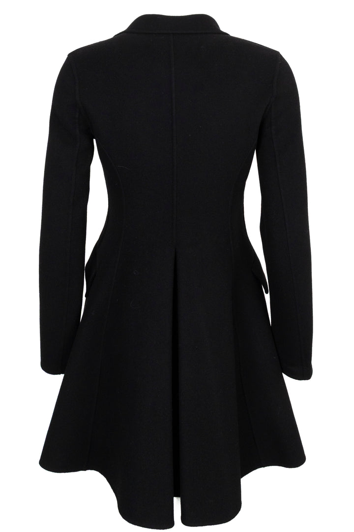 CHRISTIAN DIOR Flared Double Breasted Short Coat Cashmere Black