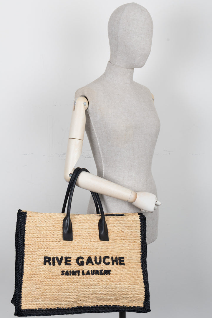 SAINT LAURENT Rive Gauche Tote Large Raffia Natural