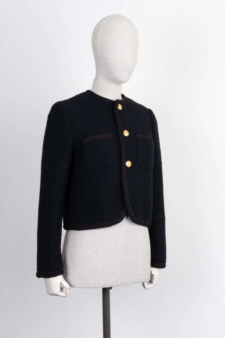 CELINÉ Chasseur Jacket Boucle Tweed  Black