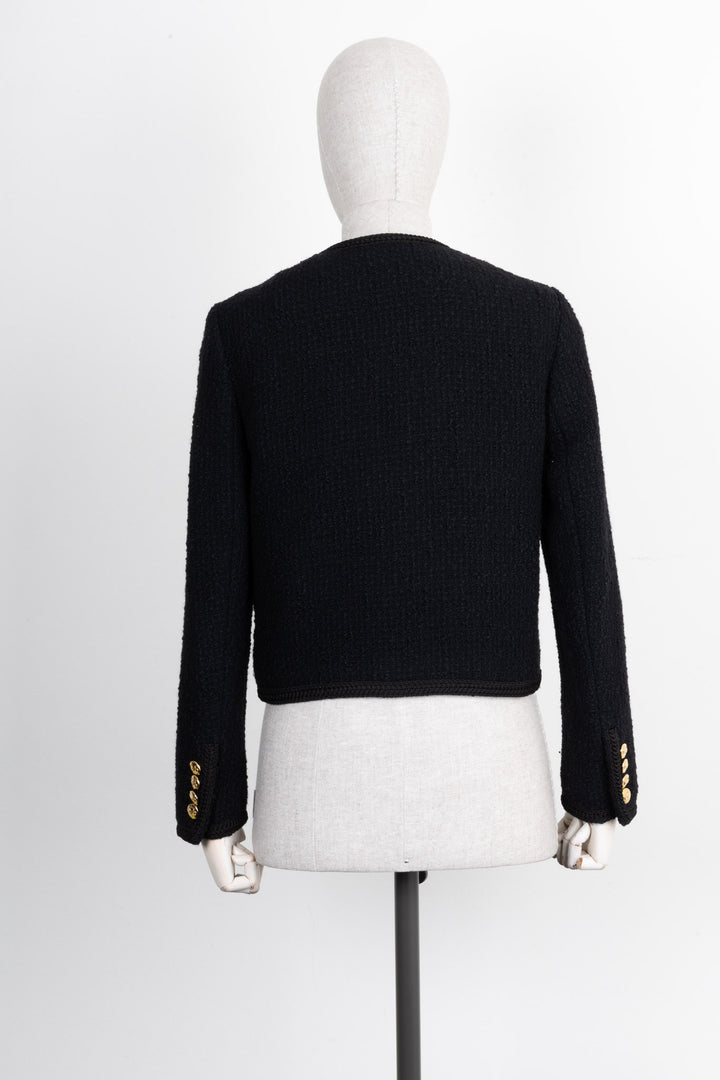CELINÉ Chasseur Jacket Boucle Tweed  Black