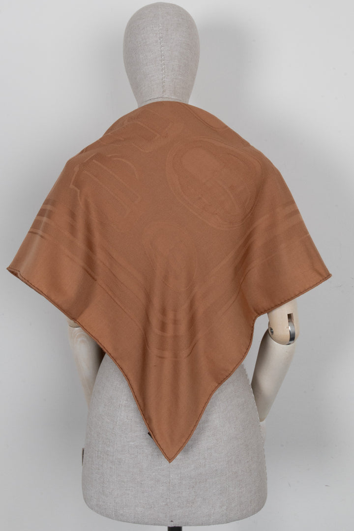 HERMÈS Bouclerie Moderne Scarf 140 Brown Cashmere Silk