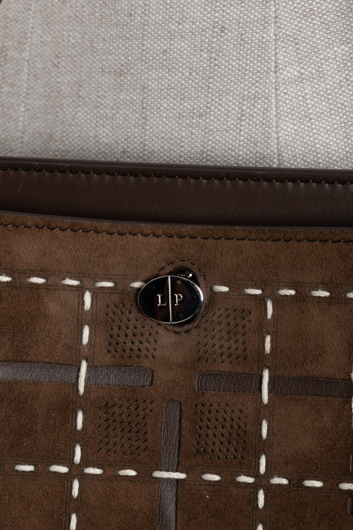 LORO PIANA Contrast Stitch Tote Bag Brown