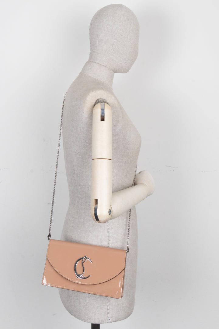 CHRISTIAN LOUBOUTIN Loubi54 Clutch Patent Nude