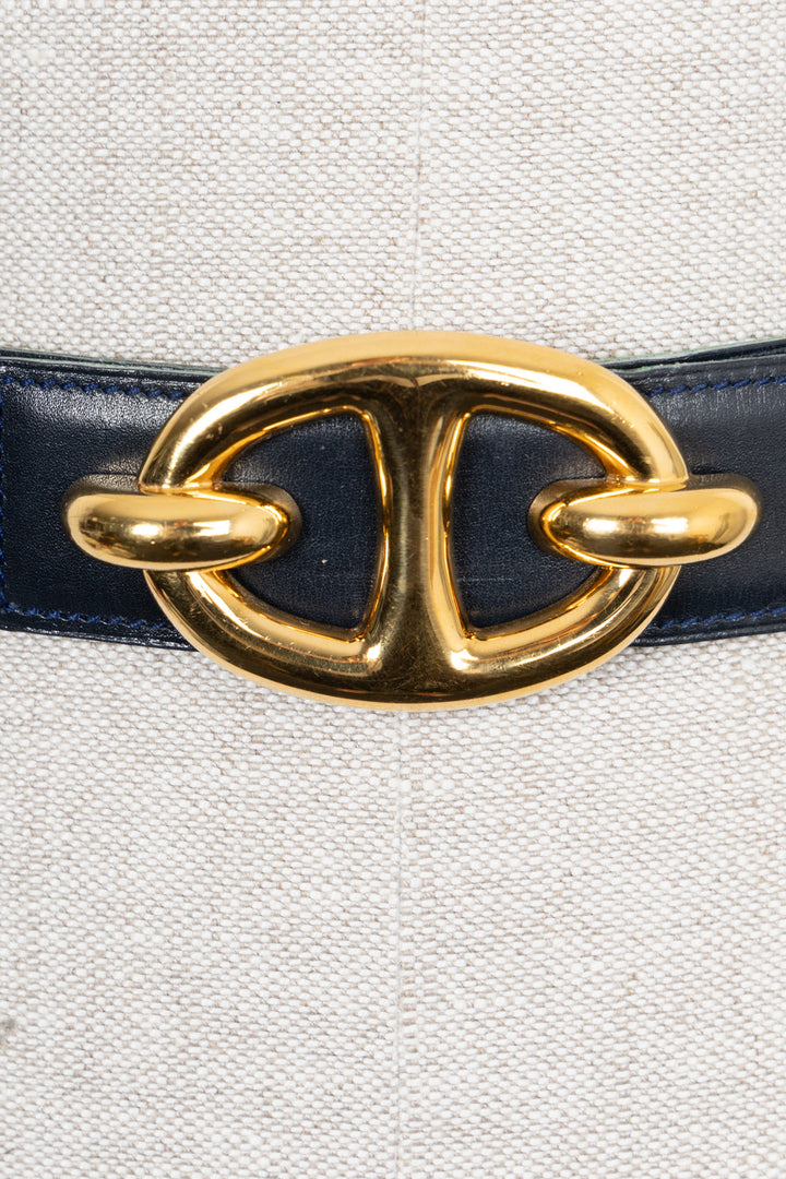 HERMÈS Chaine d'Ancre Reversible Belt Swift Navy Green