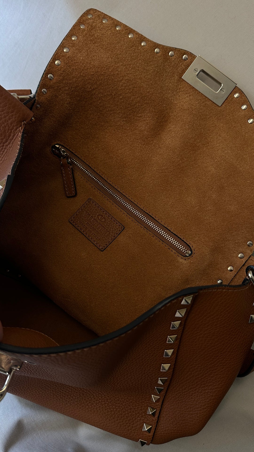 VALENTINO Rockstud Shoulder Bag Brown