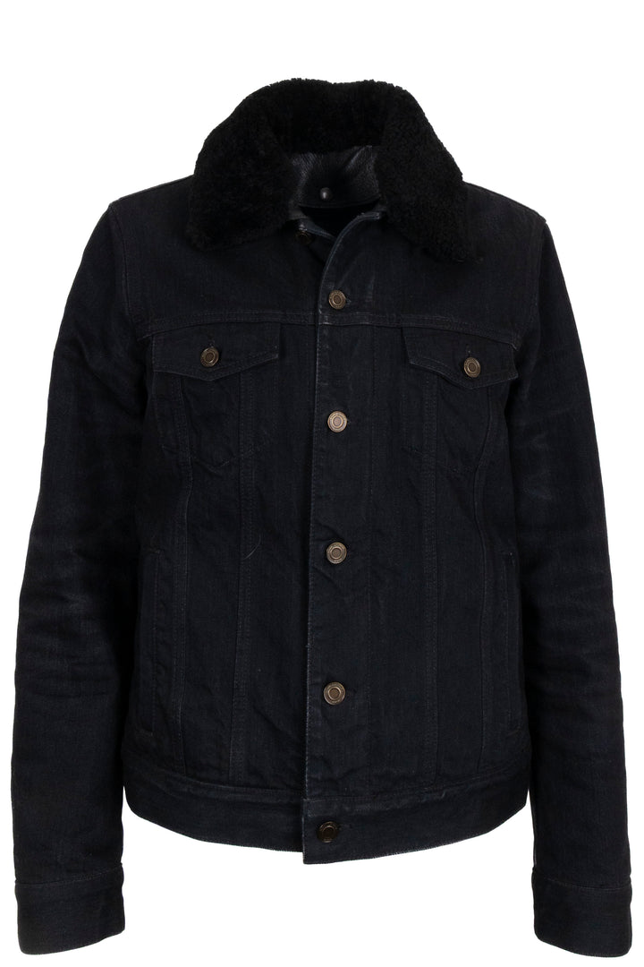 SAINT LAURENT 2019 Veste en jean à doublure mouton anthracite