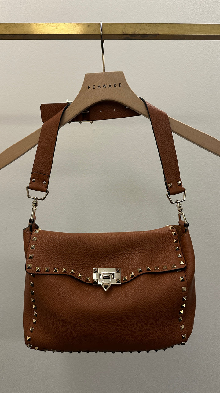 VALENTINO Rockstud Shoulder Bag Brown