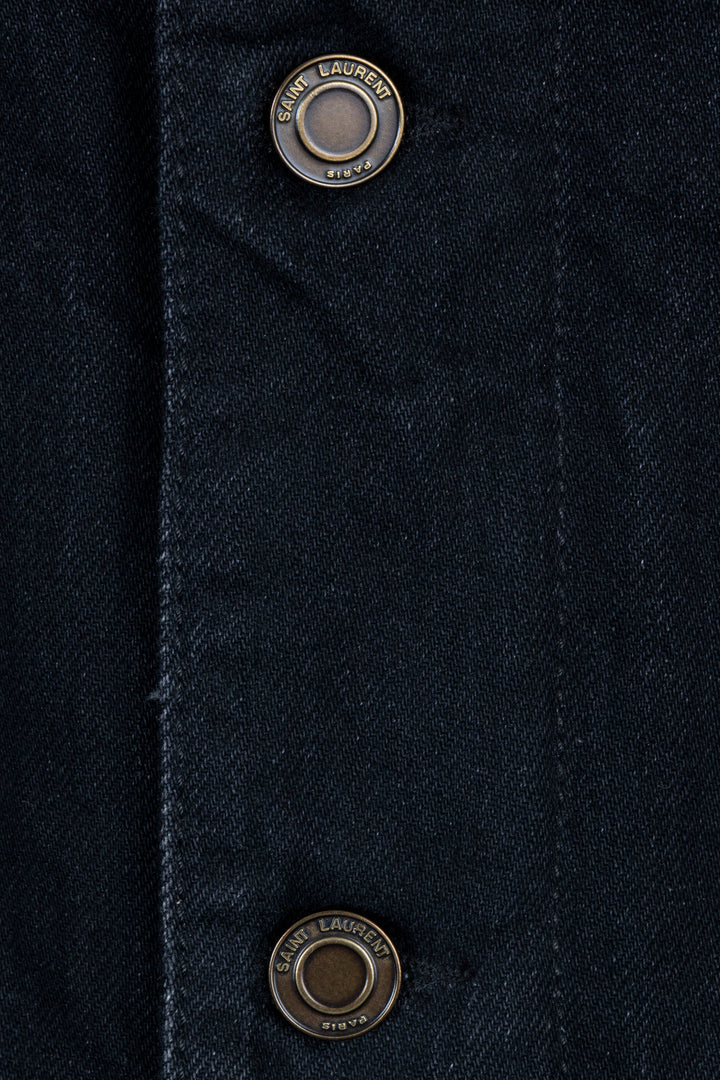 SAINT LAURENT 2019 Veste en jean à doublure mouton anthracite