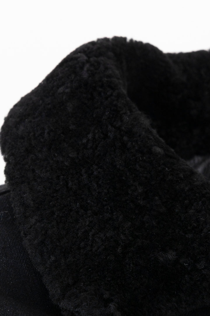SAINT LAURENT 2019 Veste en jean à doublure mouton anthracite