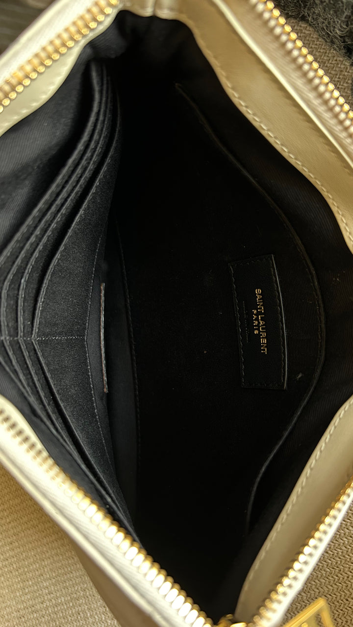 SAINT LAURENT Cassandre Pochette Ivory