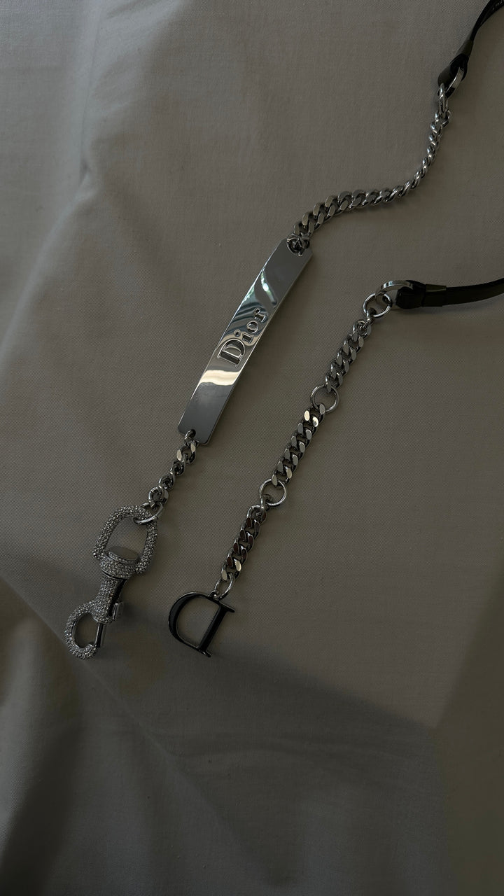 CHRISTIAN DIOR Strass Belt Green Patent