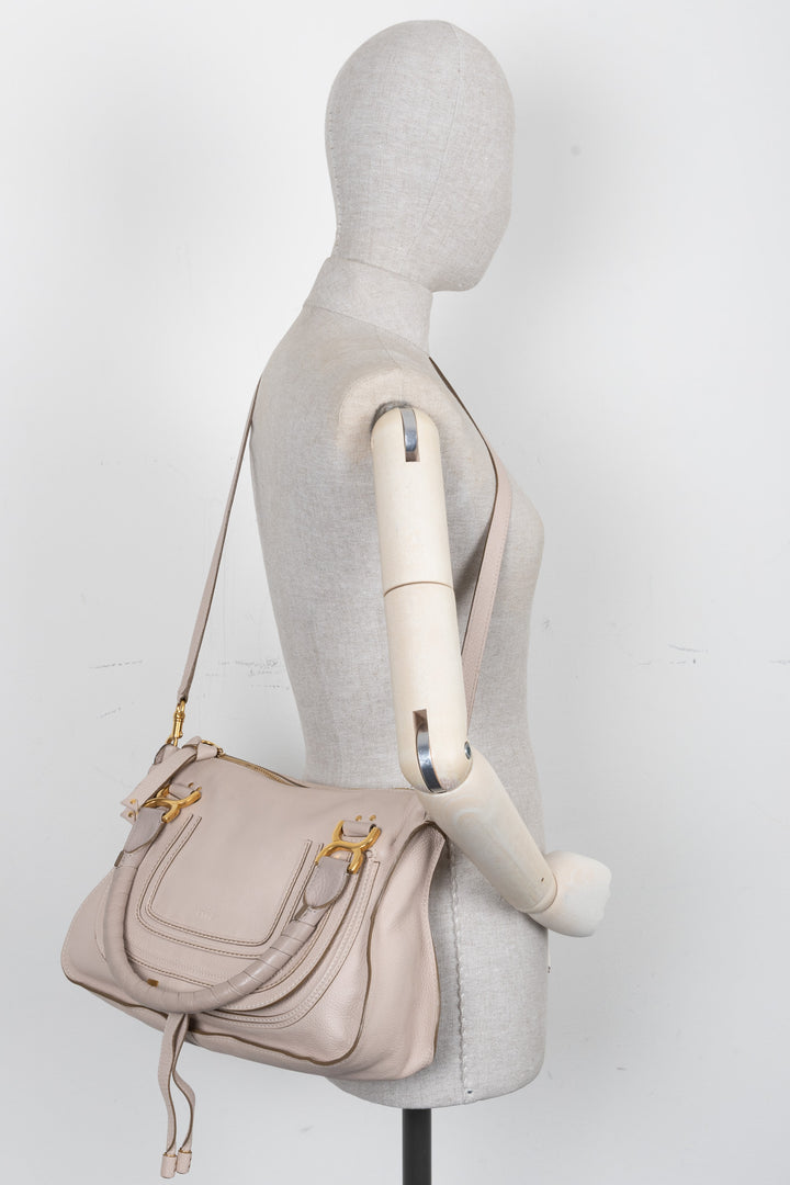 CHLOÉ Marcie Double Carry Bag Medium Nude