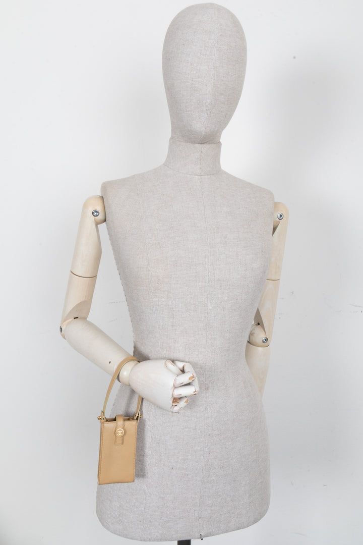 CHANEL Étui à cigarettes en cuir beige