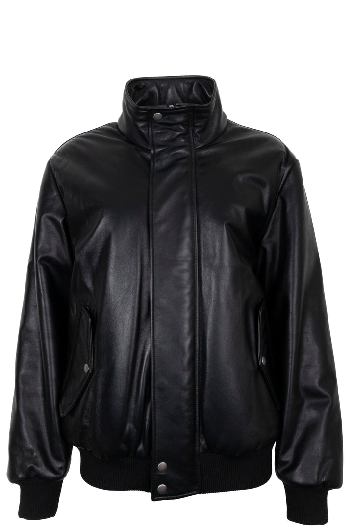 SAINT LAURENT 2022 Padded Bomber Jacket Leather Black