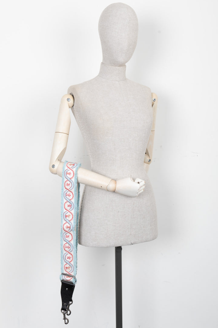 VALENTINO Rockstud Shoulder Strap Canvas Light Blue