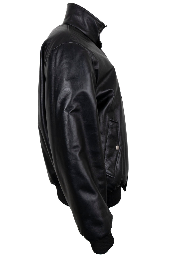 SAINT LAURENT 2022 Padded Bomber Jacket Leather Black