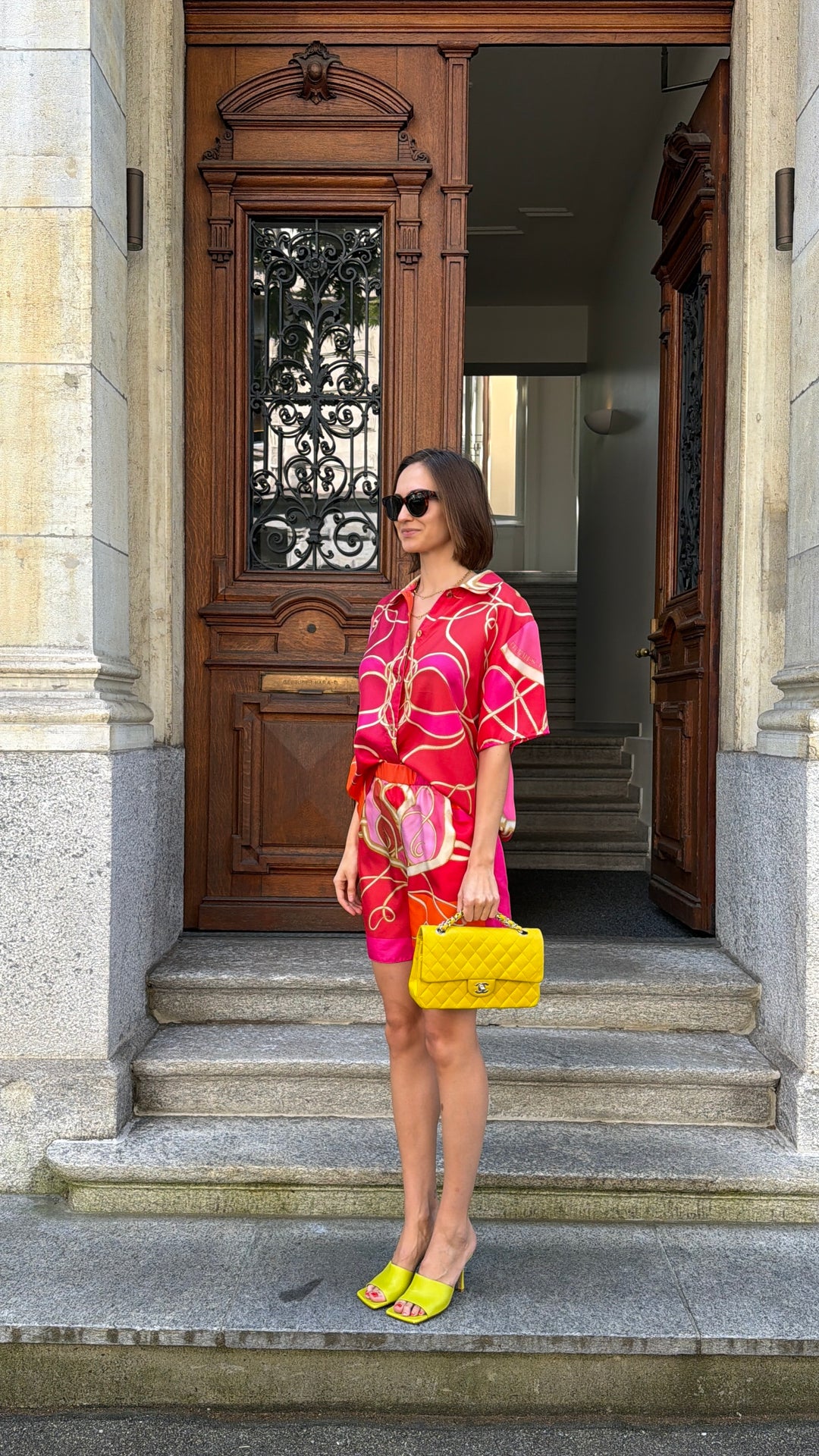 REAWAKE ATELIER Hermès Silk Two-Piece Orange Pink