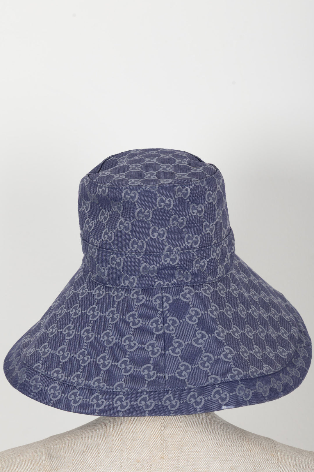 GUCCI GG Wide Brim Hat Canvas Blue