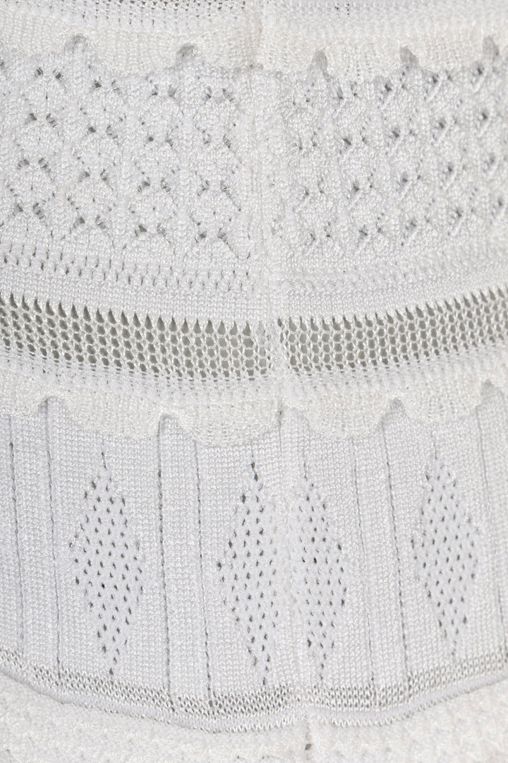 ALAÏA Ruffled Knit Mini Dress White