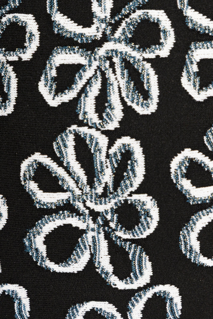 ALAÏA Flower Print Midi Dress Black