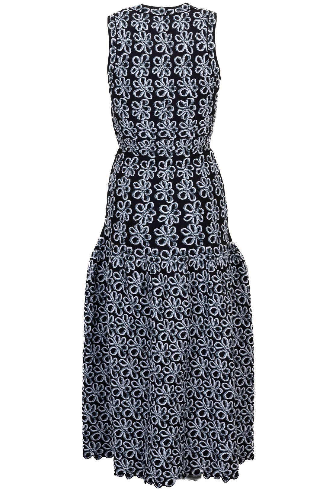 ALAÏA Flower Print Midi Dress Black