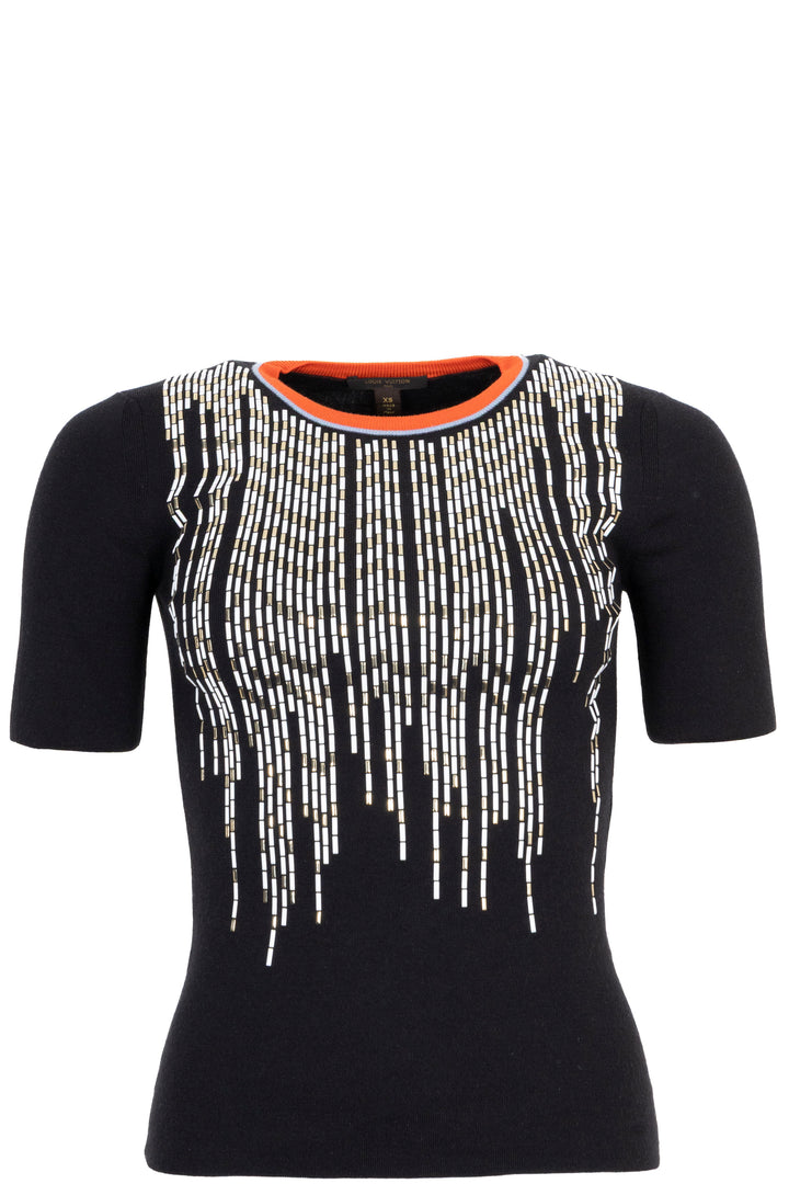 LOUIS VUITTON Embellished T-shirt White Gold