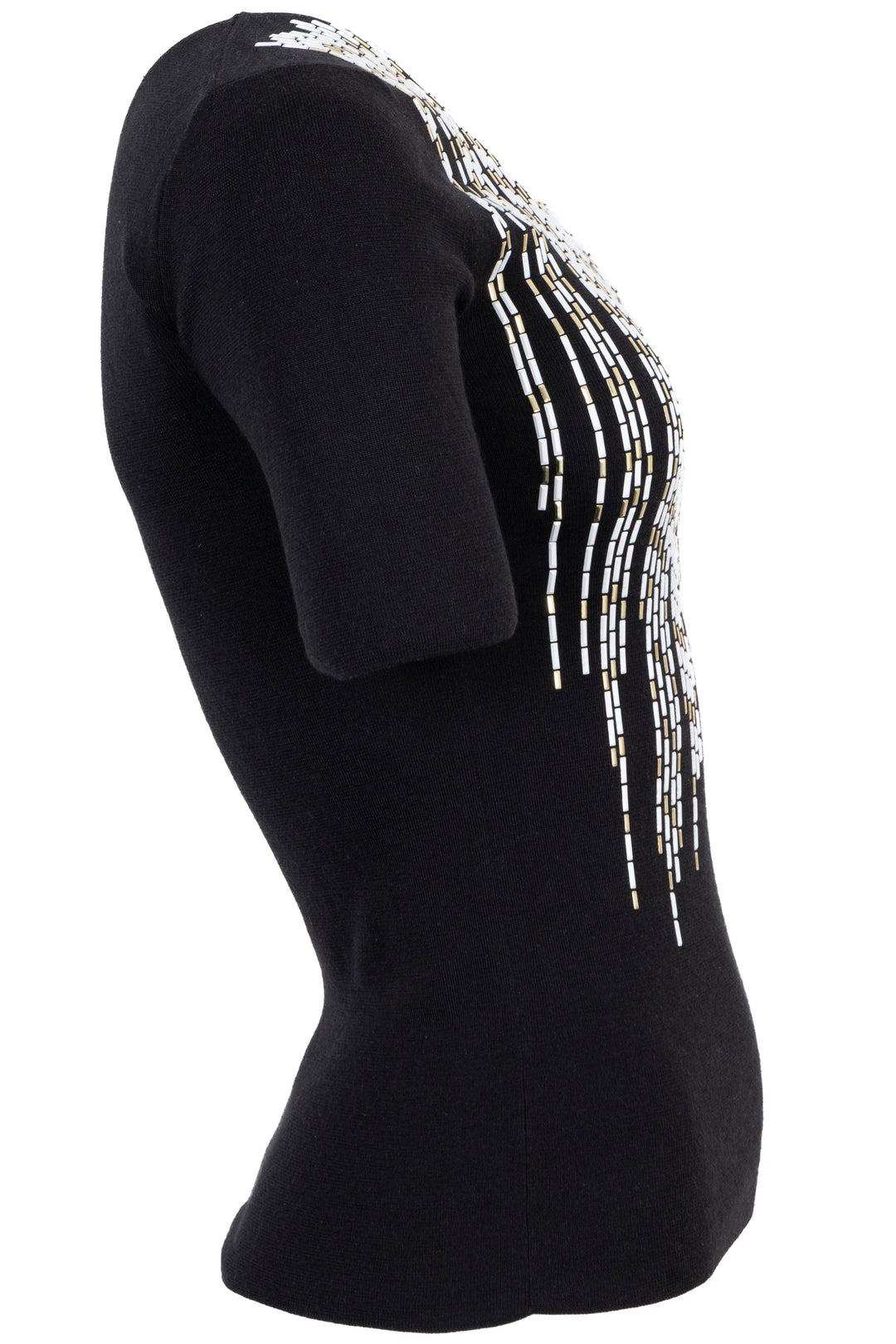 LOUIS VUITTON Embellished T-shirt White Gold