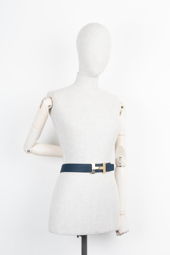 HERMÈS Constance H 38mm Belt Bleu Noir
