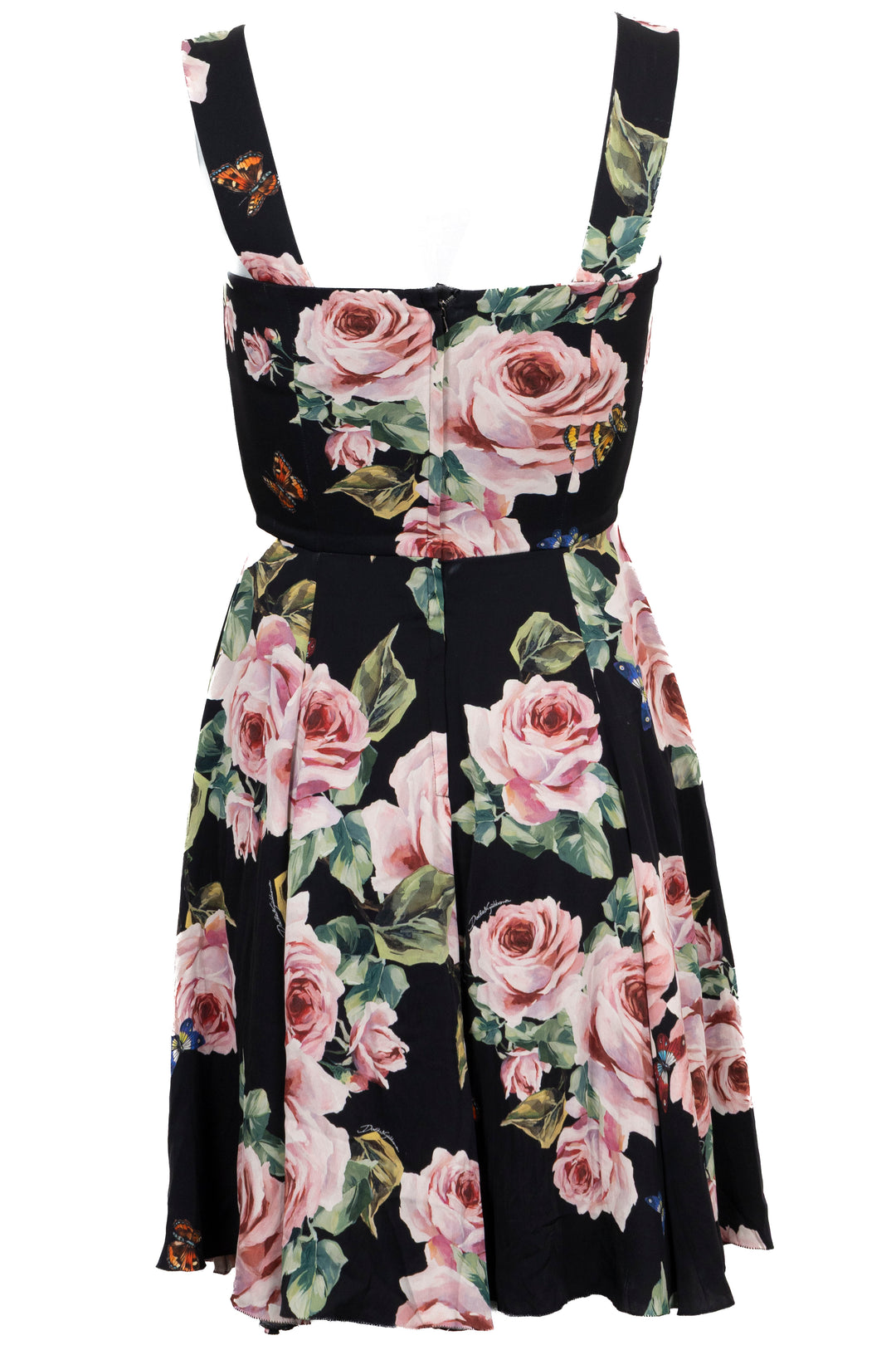 DOLCE&GABBANA Sleeveless Flower Print Dress Black