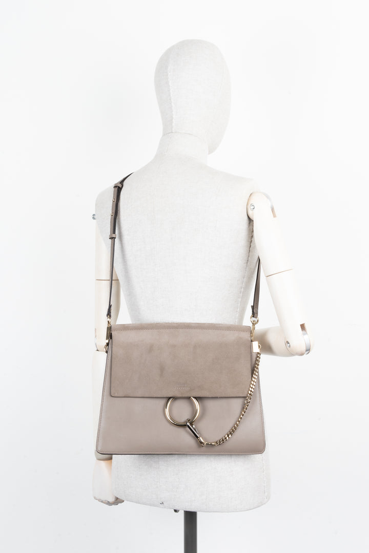 CHLOÉ Faye Medium Bag Leather Beige