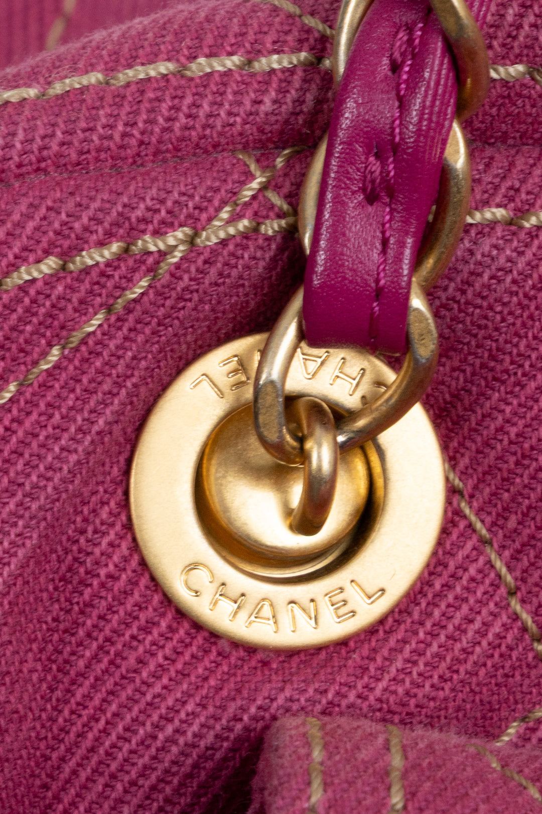 Sac Bowling CHANEL en jean rose