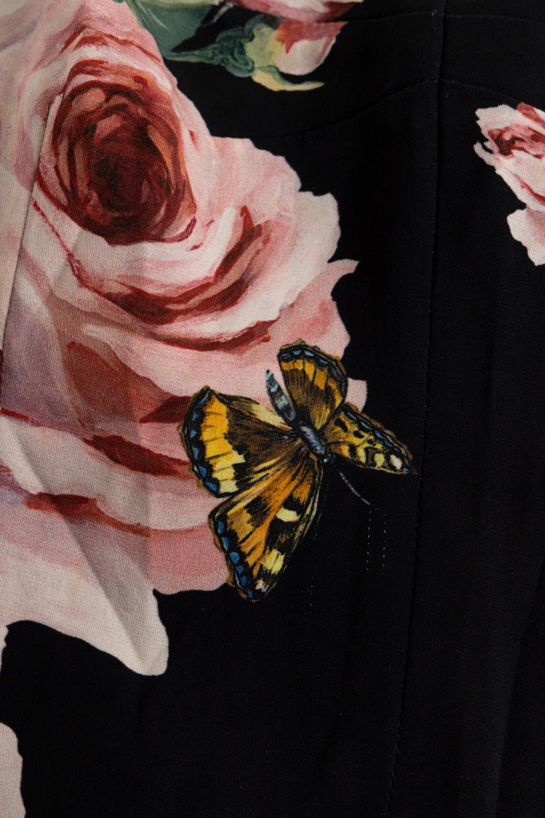 DOLCE&GABBANA Sleeveless Flower Print Dress Black