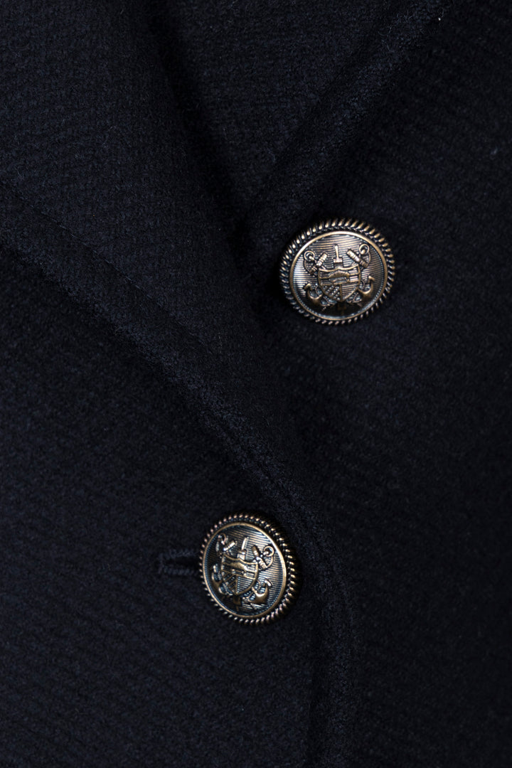 SAINT LAURENT 2017 Manteau marin croisé noir