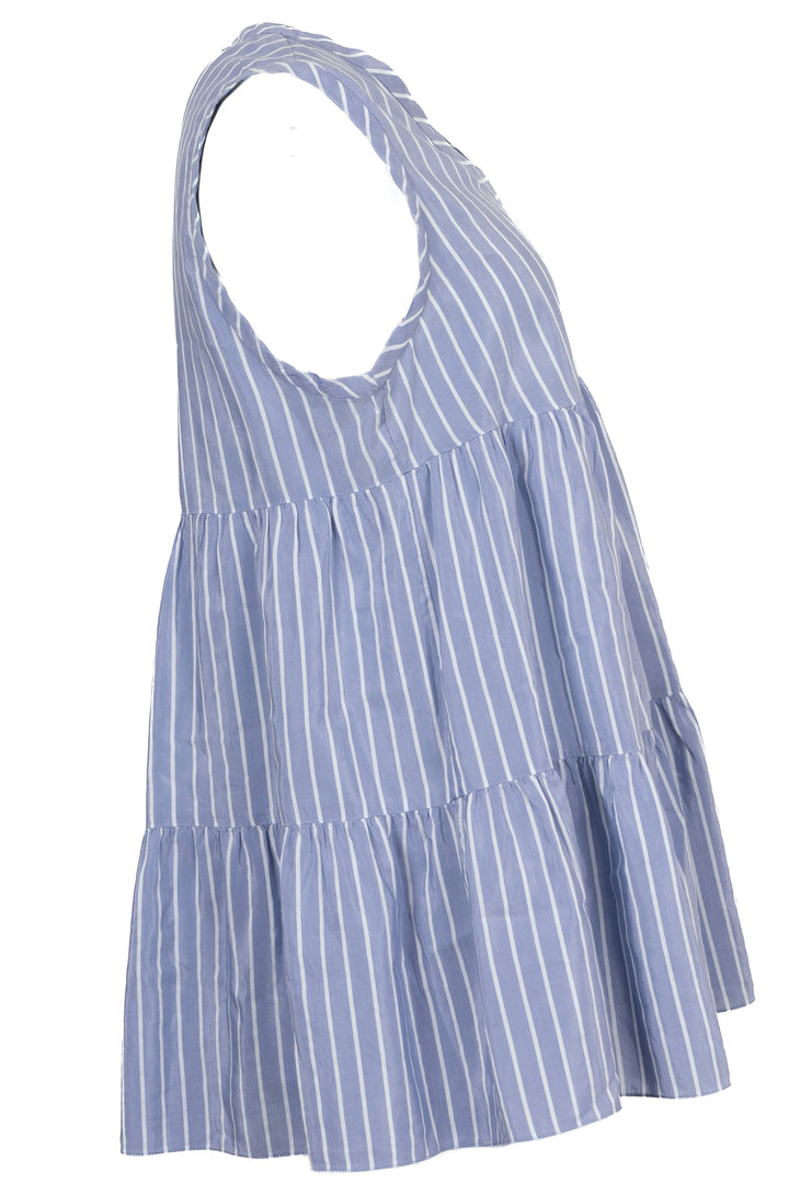 BRUNELLO CUCINELLI Striped Top Blue White