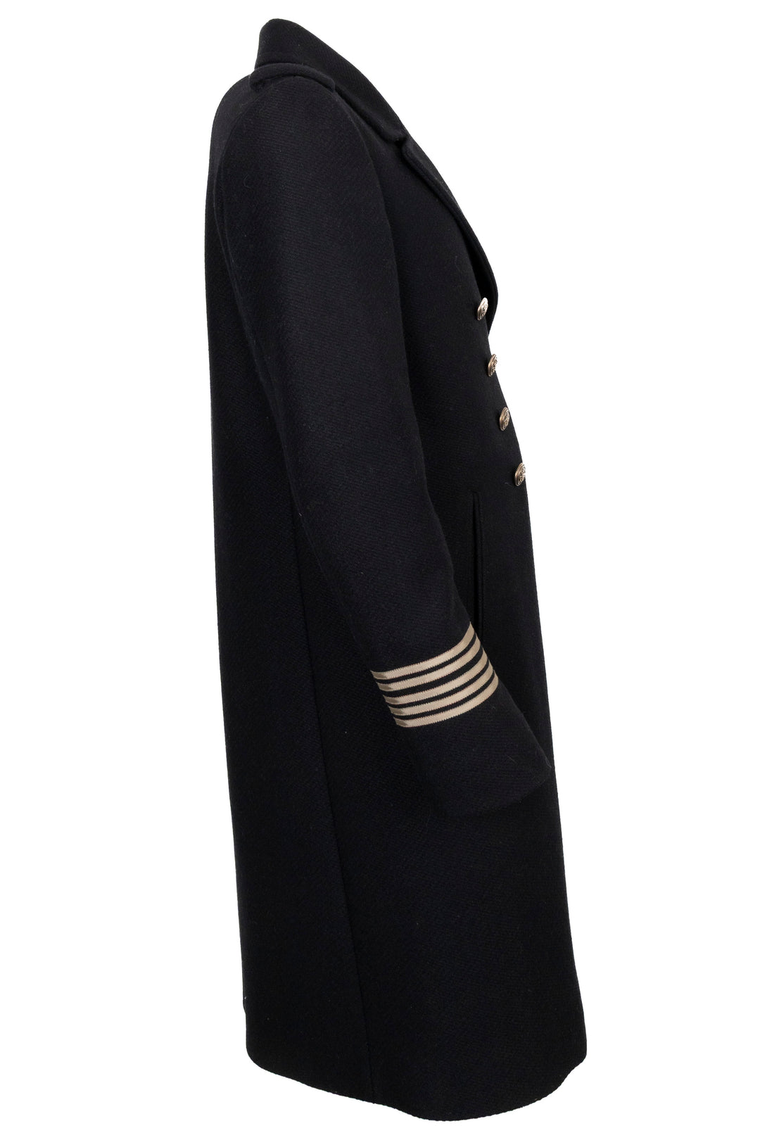 SAINT LAURENT 2017 Manteau marin croisé noir