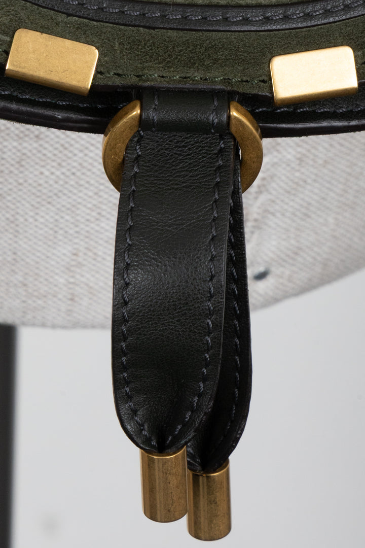 CHLOÉ Marcie Crossbody Bag Small Suede Green