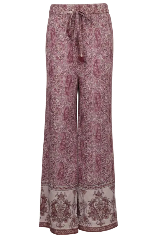 ZIMMERMANN Paisley Print Pants Cotton Purple