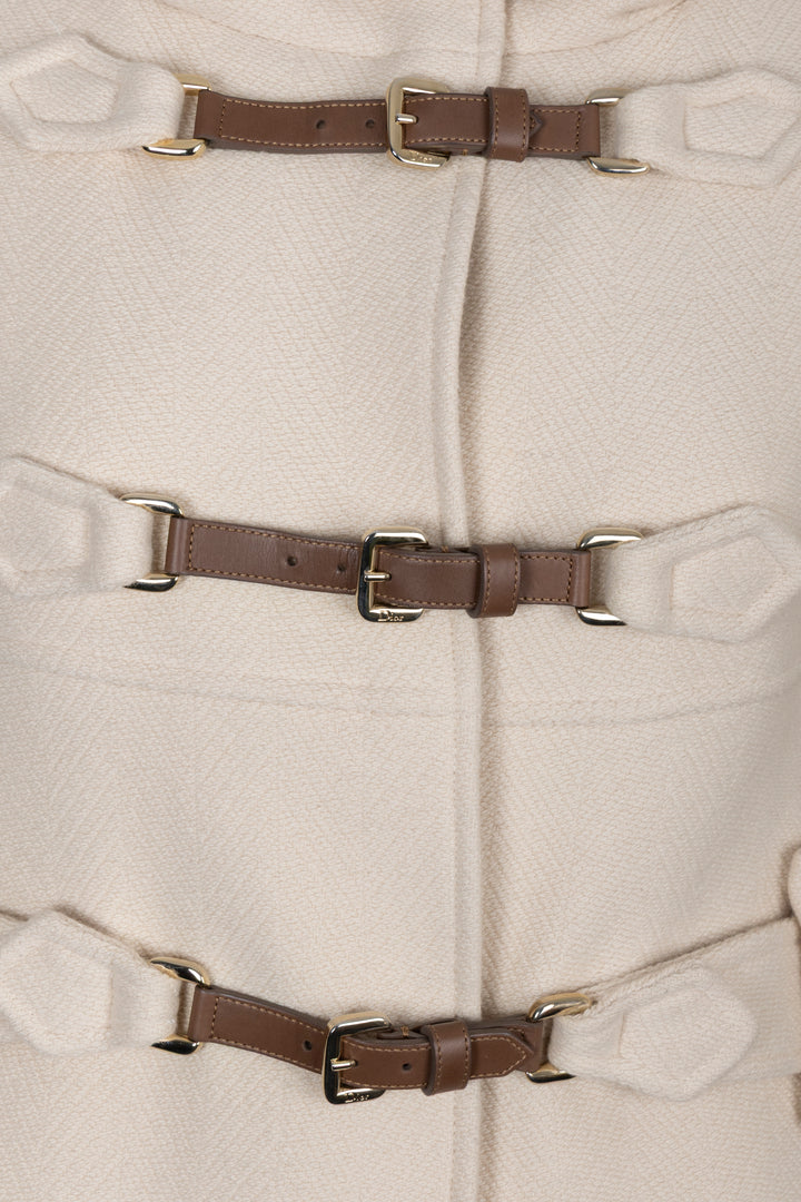 Duffle-coat à capuche CHRISTIAN DIOR en cachemire ivoire