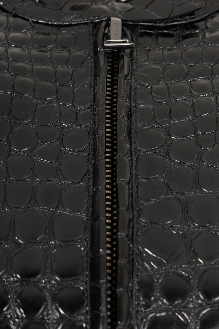 TOM FORD Croc Embossed Jacket Leather Black