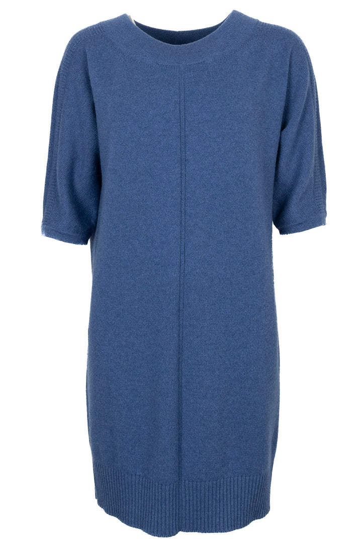 Pull long en maille cachemire bleu HERMÈS à col montant