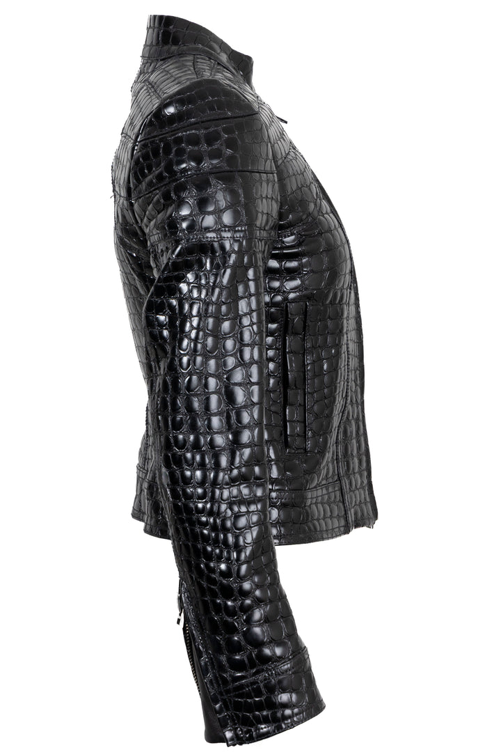 TOM FORD Croc Embossed Jacket Leather Black