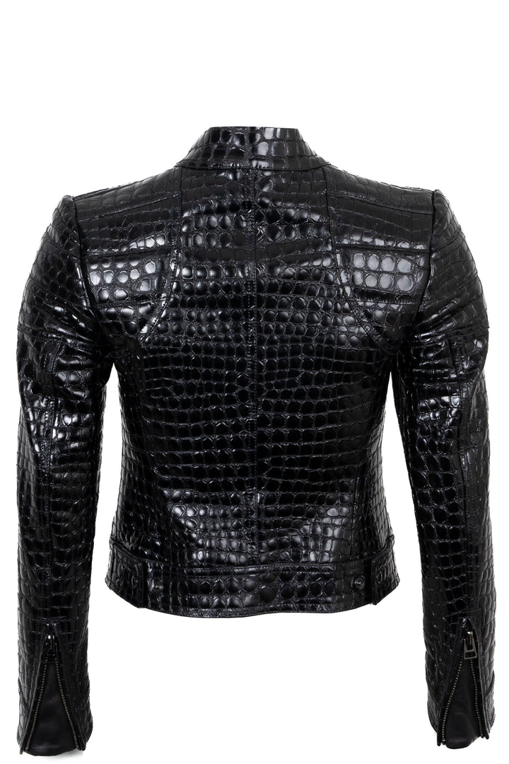 TOM FORD Croc Embossed Jacket Leather Black