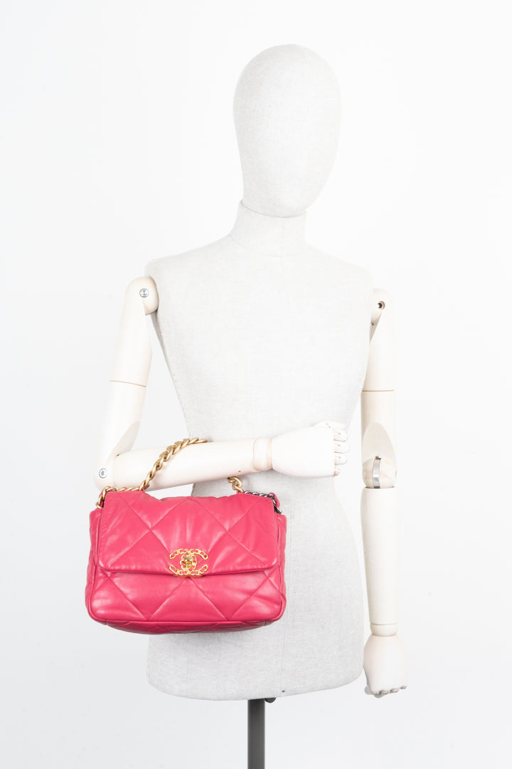CHANEL 19 Small Bag Dark Pink