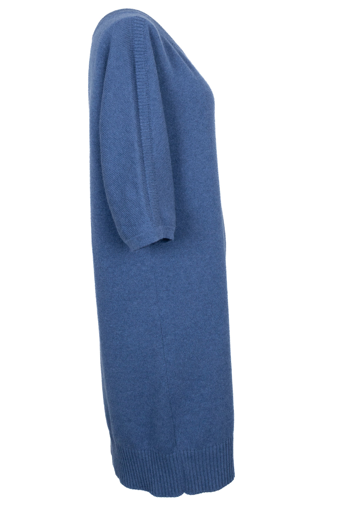 Pull long en maille cachemire bleu HERMÈS à col montant