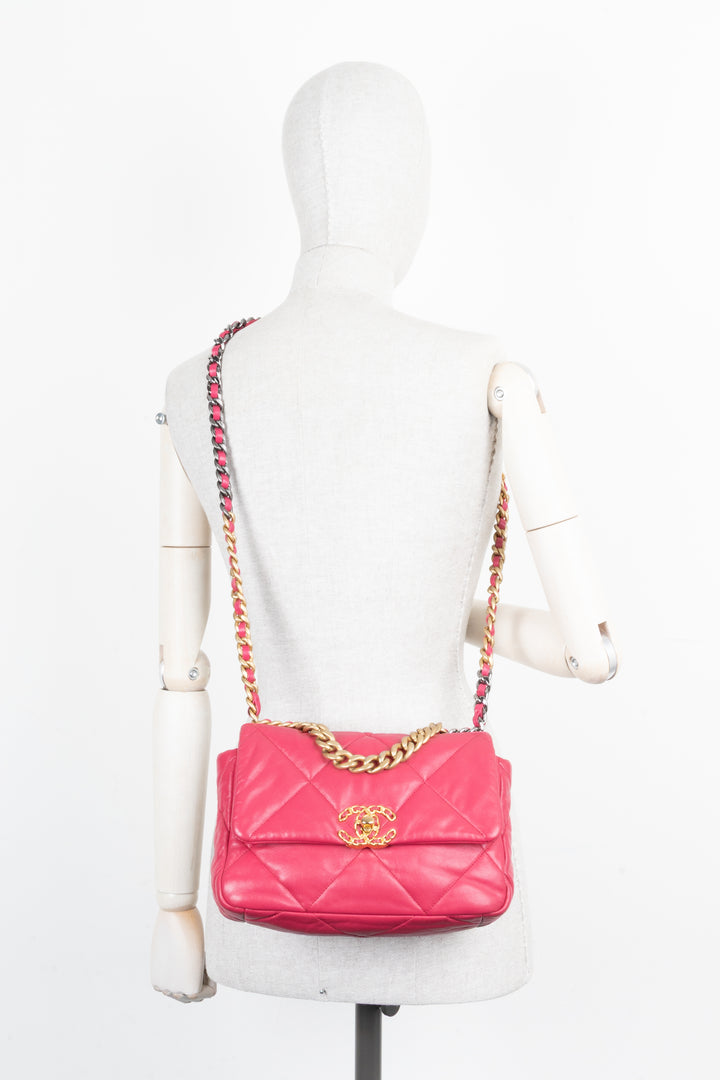 CHANEL 19 Small Bag Dark Pink