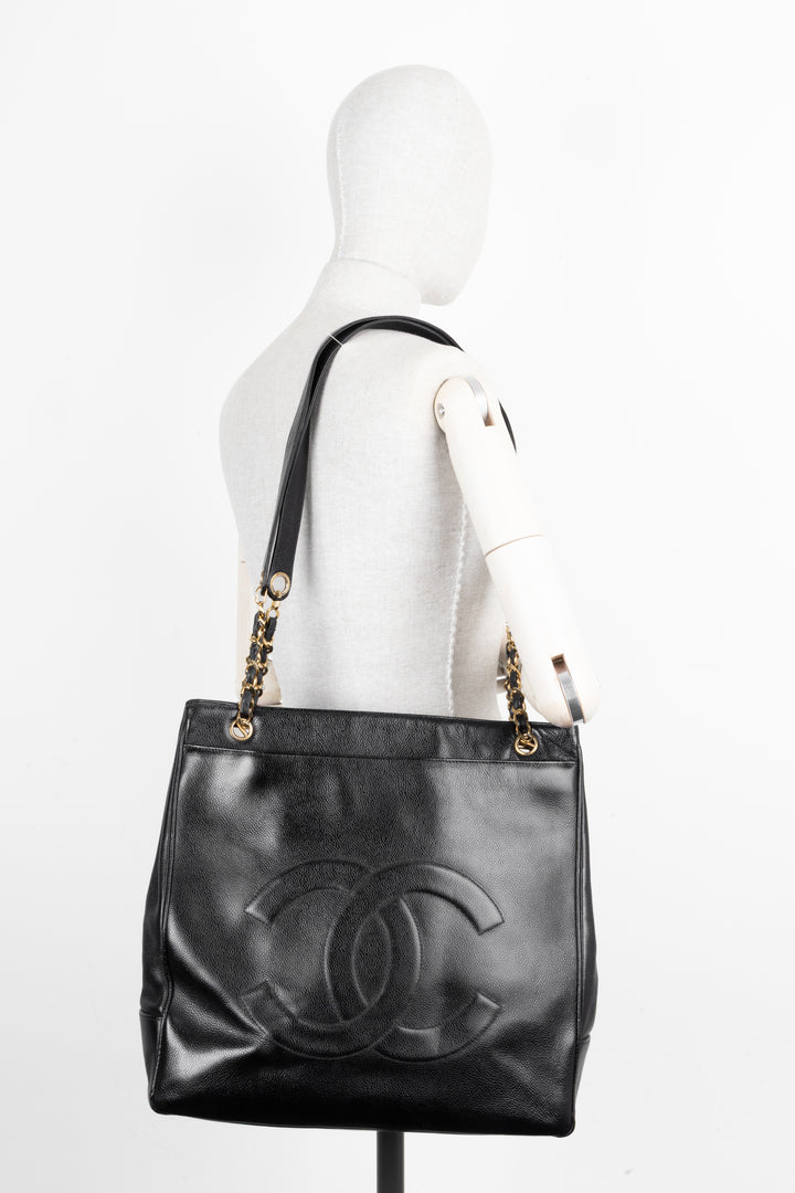 CHANEL Tote Bag Caviar Black