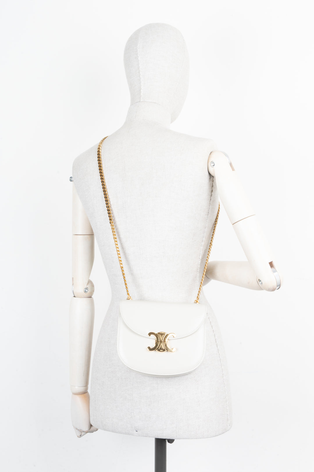 CELINE Chain Besace Triomphe Bag Ivory