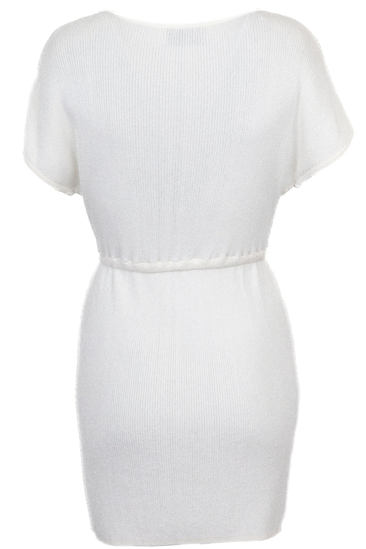 CHANEL Glitter Midi Dress Ivory