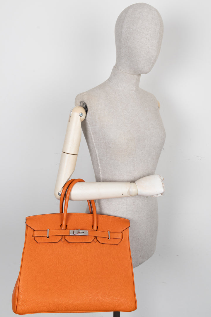 HERMÈS Birkin 35 Retourne Togo Orange