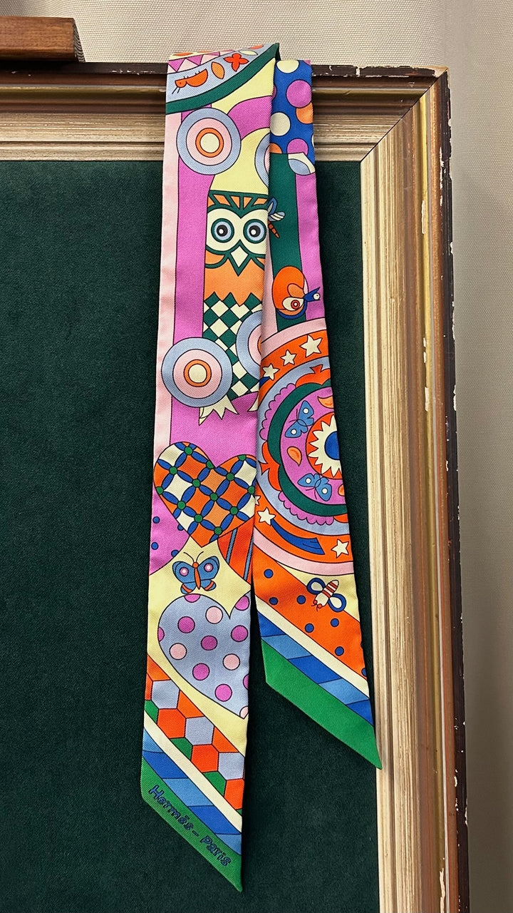 HERMÈS Animal Print Twilly Multicolor